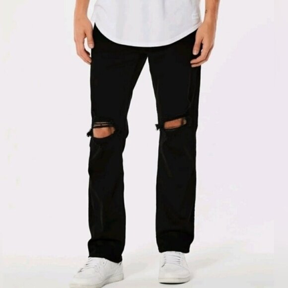 Hollister Black Distressed Vintage Straight Jeans - Picture 1 of 7